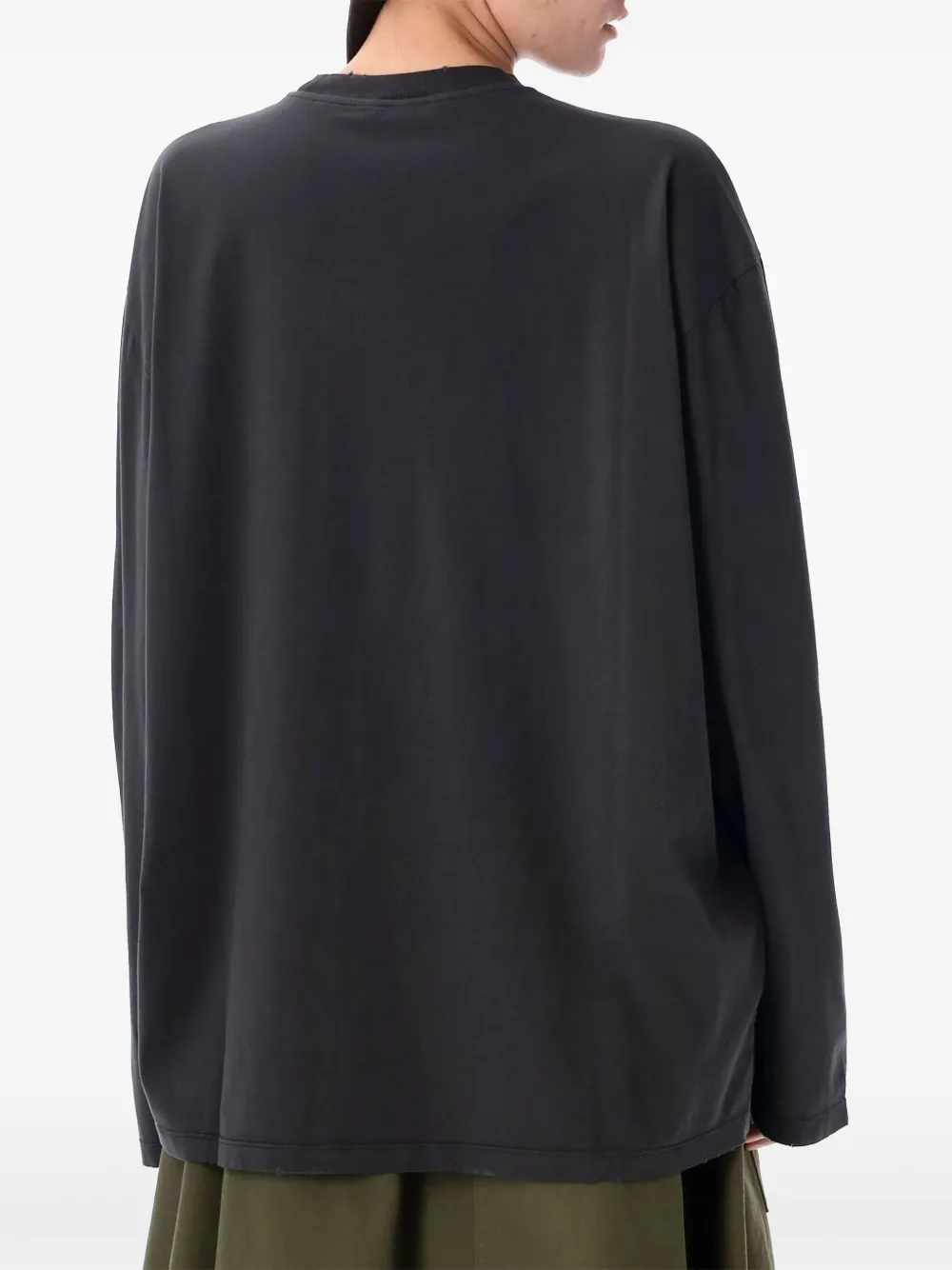 Prada Top met ronde hals en lange mouwen Zwart