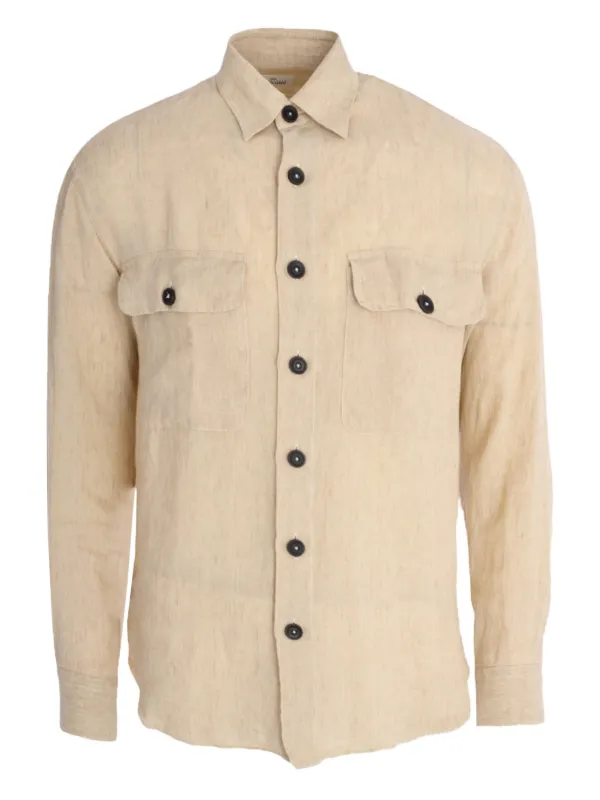 Alessandro Gherardi Camicia In Lino Toni Neutri FARFETCH IT