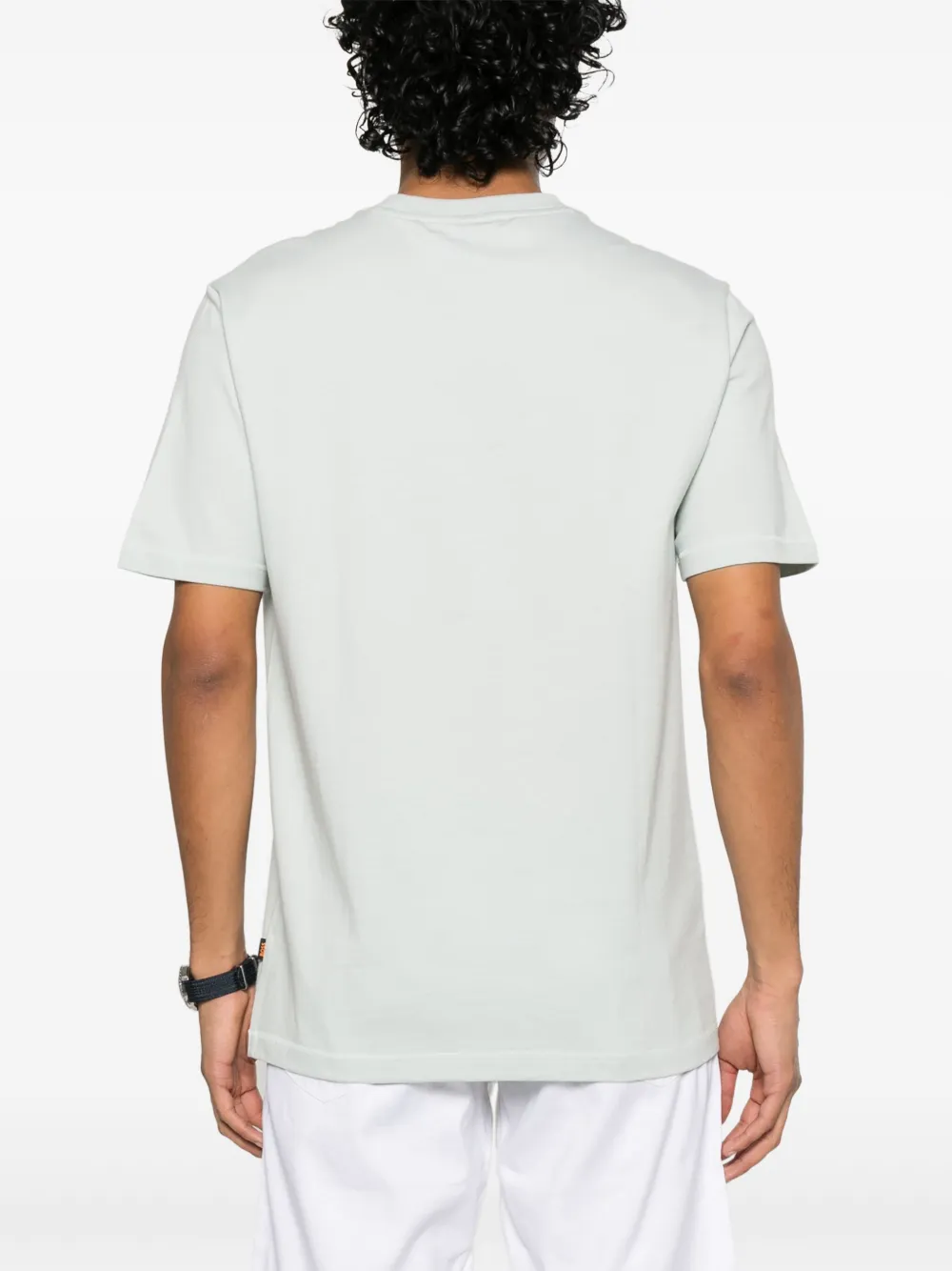 BOSS Katoenen T-shirt met logoprint Blauw