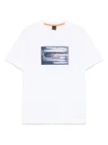 BOSS coordinate-print cotton T-shirt - White