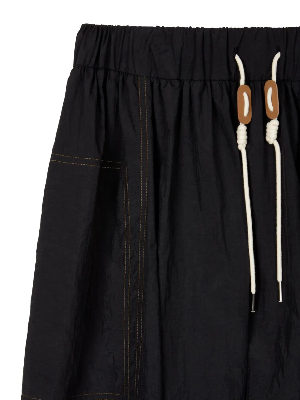 STUDIO TOMBOY Midi-rok met trekkoordtaille Zwart