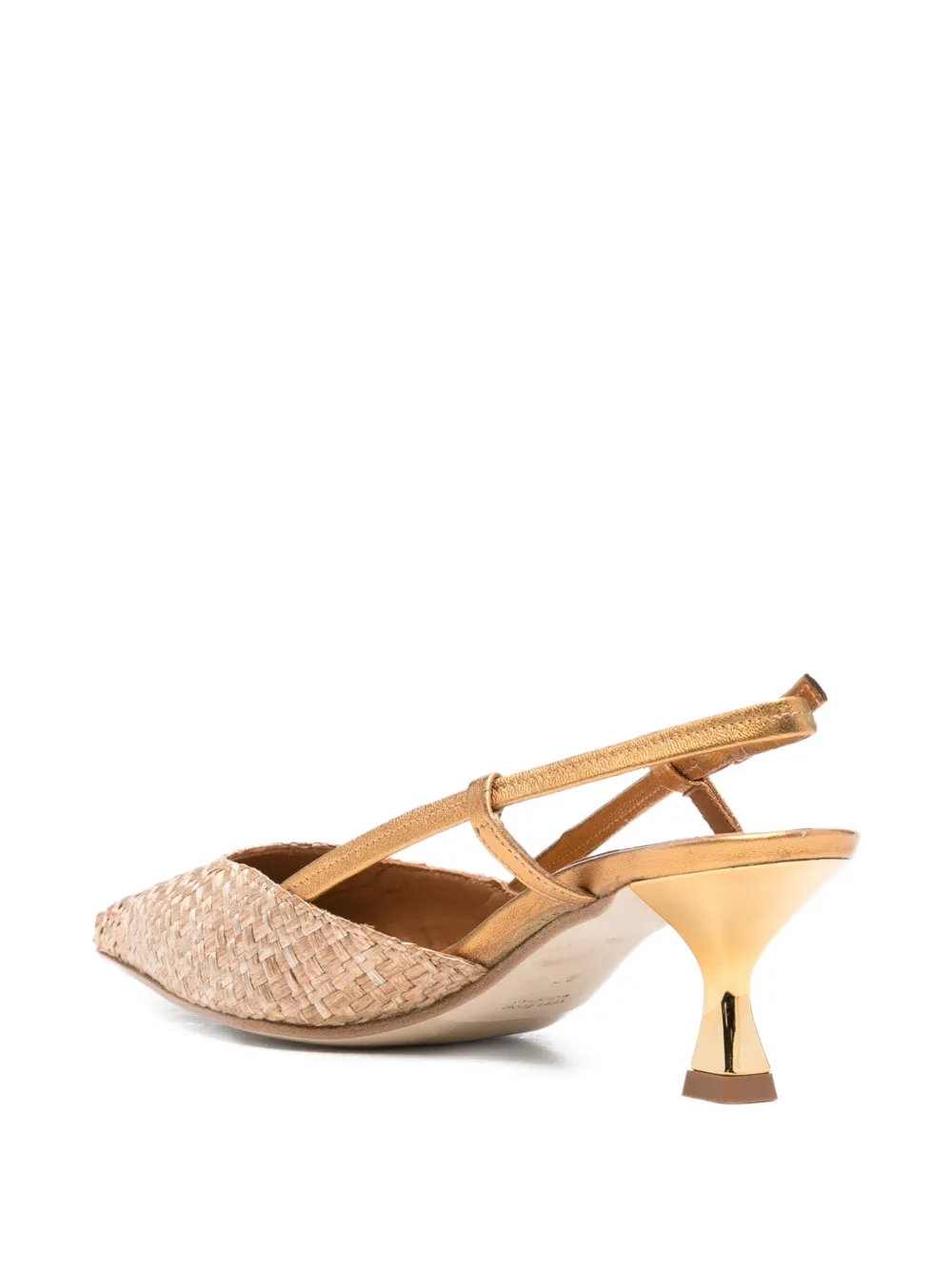 Julie Dee 65 mm geweven slingback pumps Bruin