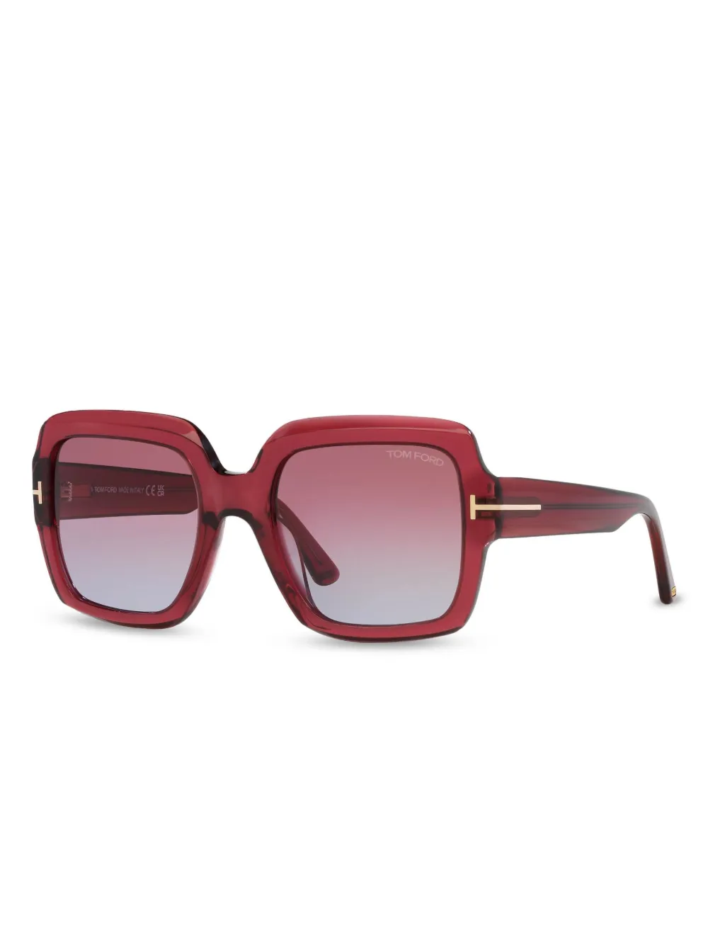 Tom Ford Womens Red Tr001783 Kaya Square-frame Acetate Sunglasses