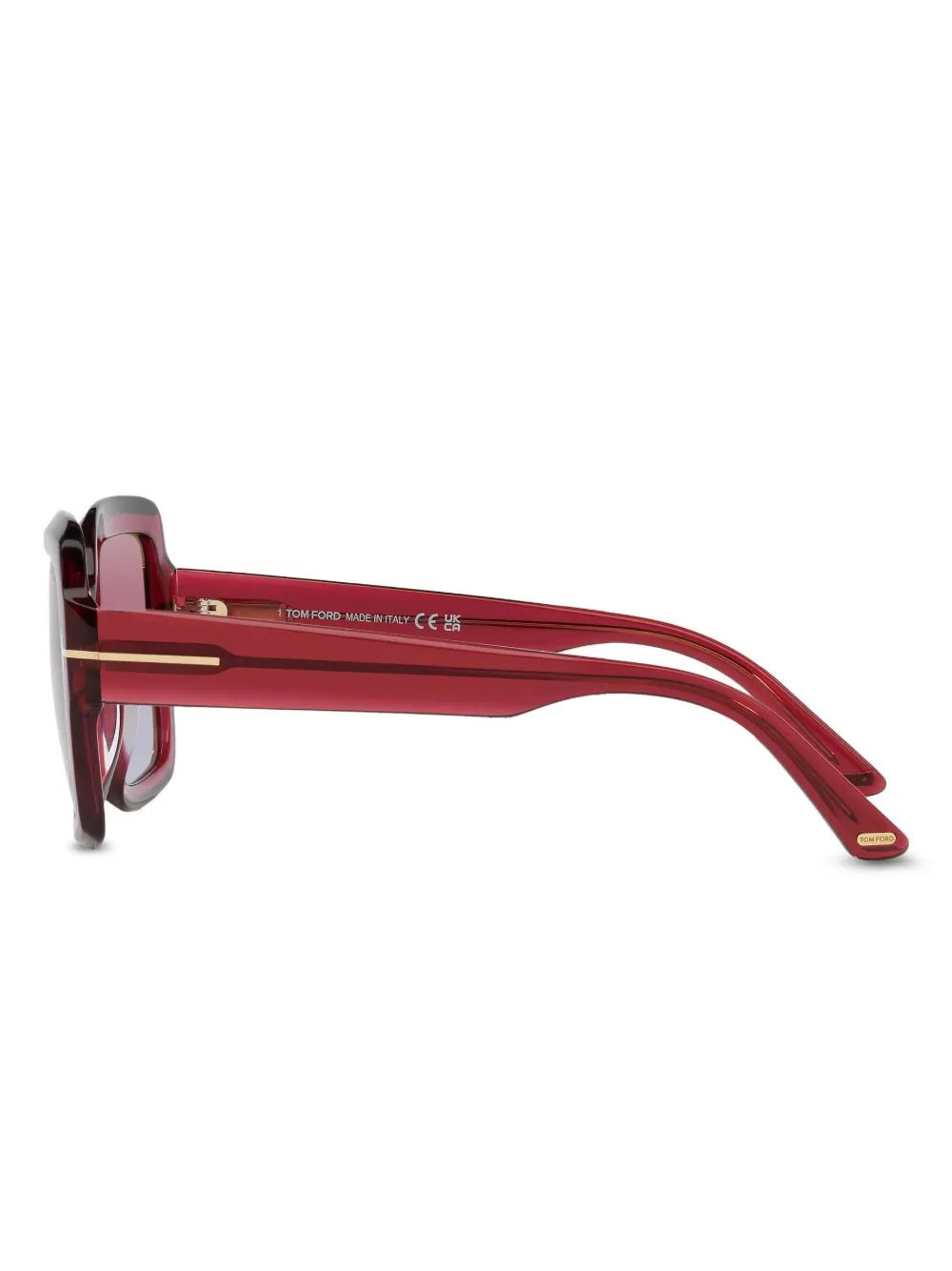 Tom Ford Womens Red Tr001783 Kaya Square-frame Acetate Sunglasses