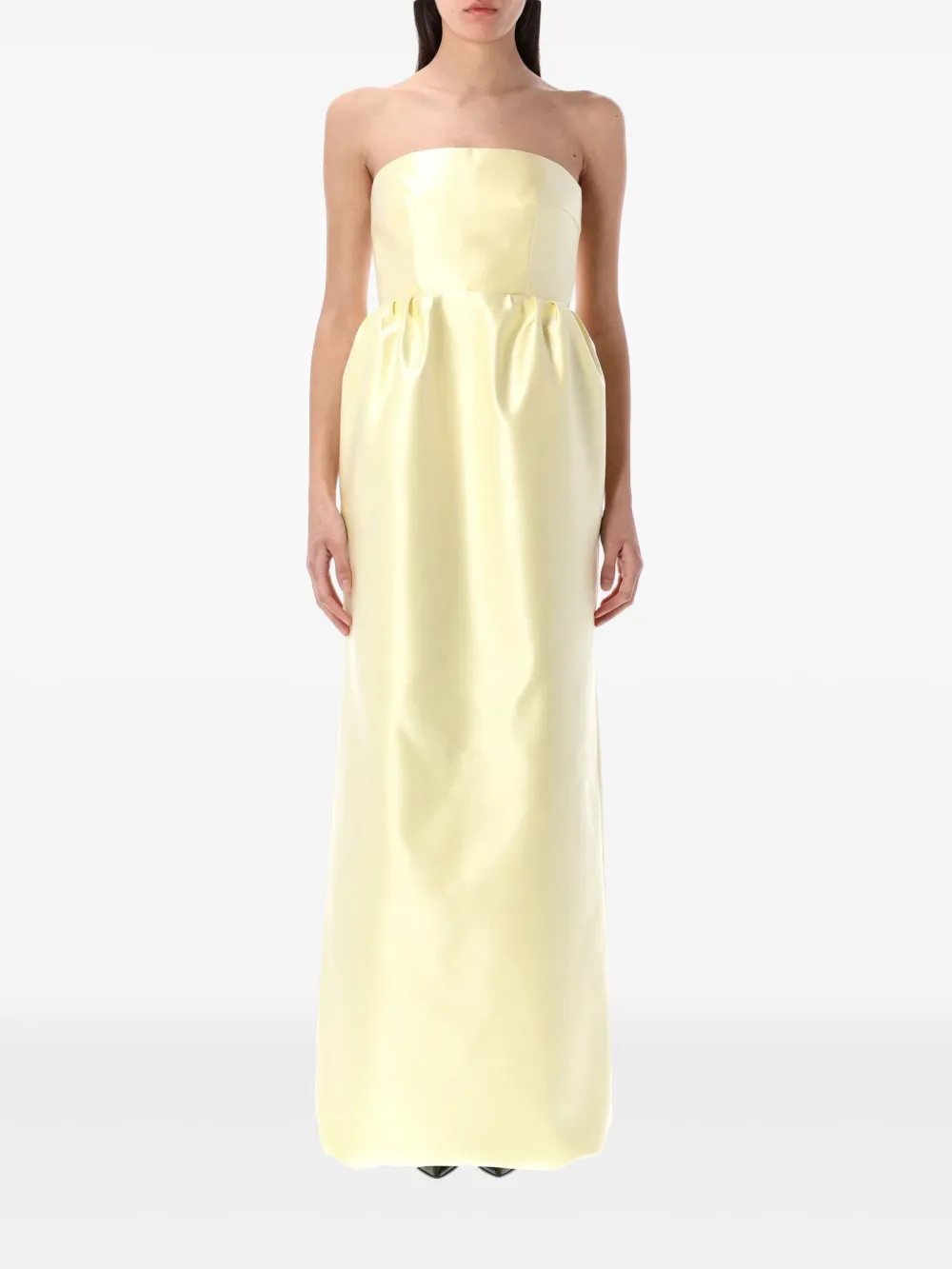 Prada Zijden avondjurk met bustier Beige