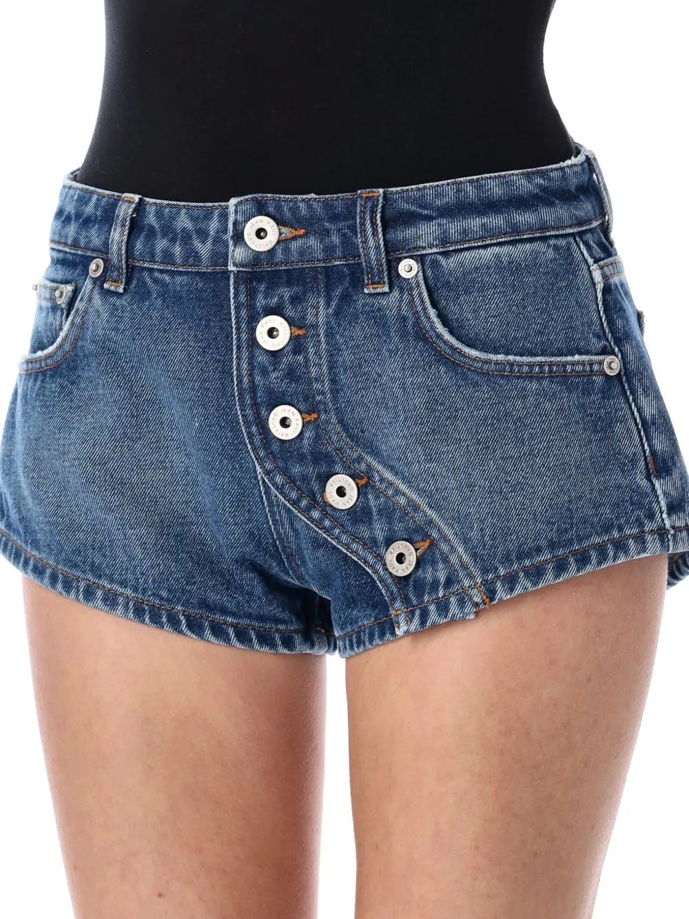 Jean Paul Gaultier Denim Short With Buttons Details In Blue