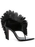 Alexander McQueen 110mm feathered sandals - Black