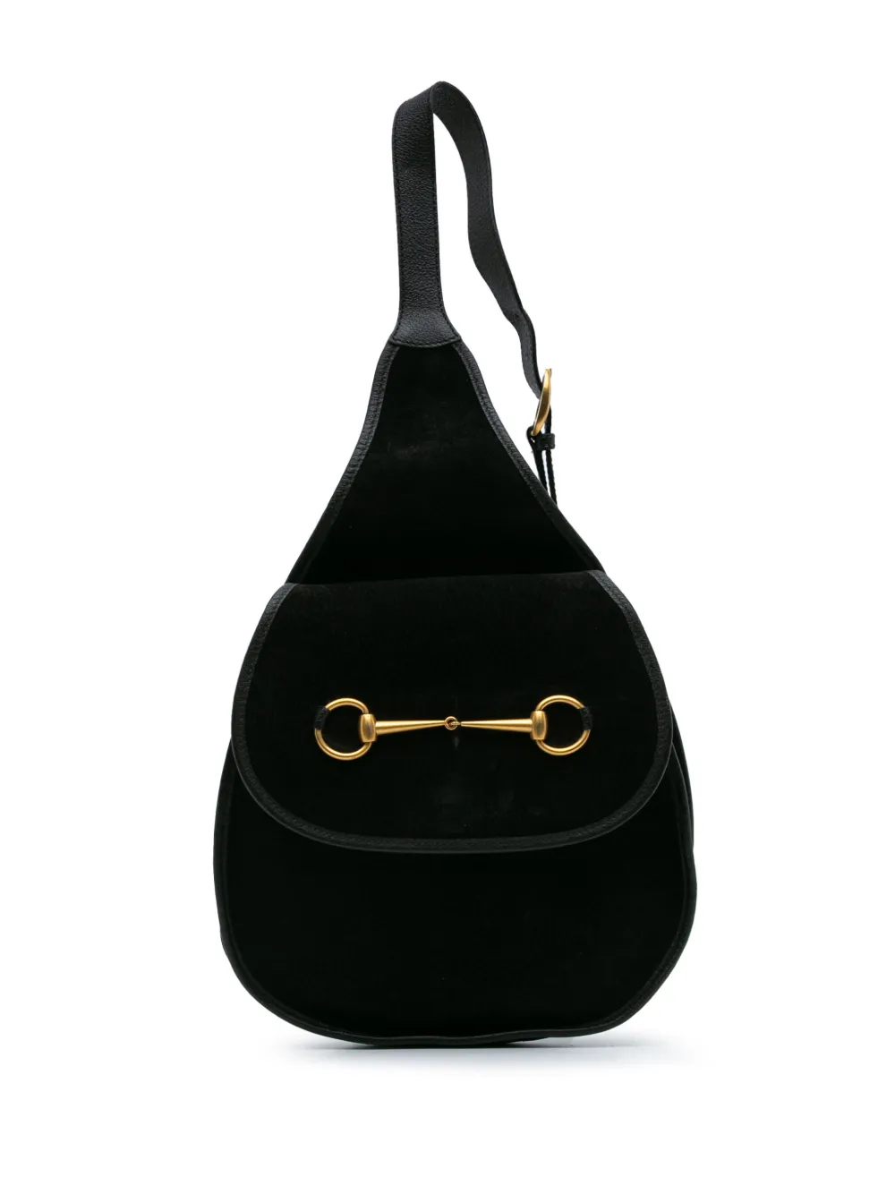 Gucci Pre-Owned Borsa a tracolla Sling Horsebit in pelle scamosciata XX secolo | nero | Image 1