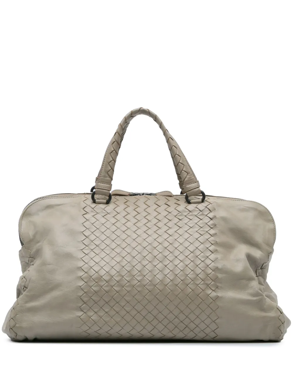 Bottega Veneta Pre-Owned 2012-2024 Large Leather Intrecciato Leggero satchel | Grey | Image 1