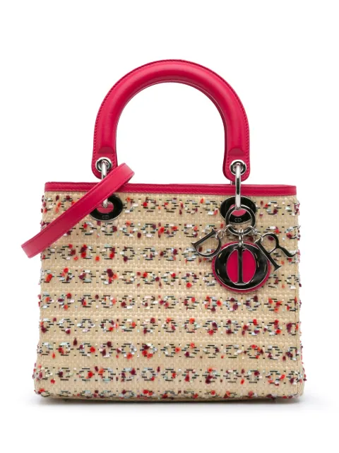 Christian Dior Pre-Owned 2013 Medium Woven Raffia Lady Dior satchel
