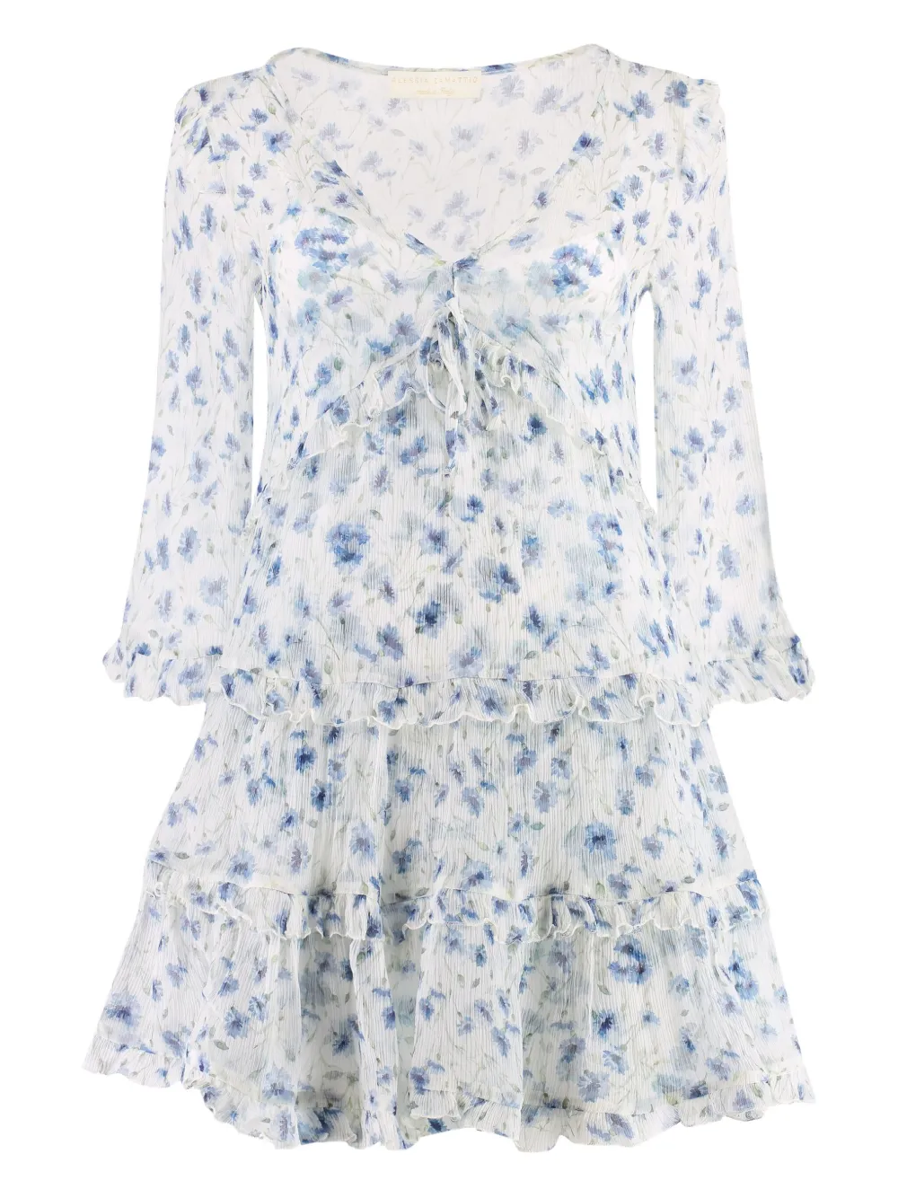 floral-print ruffled dress