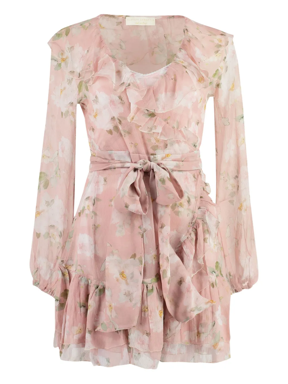 floral-print wrap dress