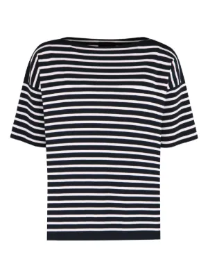 RAKKI Striped Cotton T-shirt | Blue | FARFETCH IN