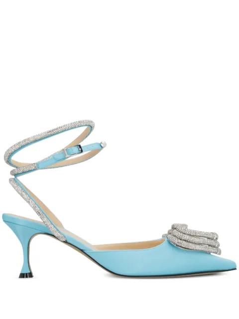 MACH & MACH satin slingback pumps