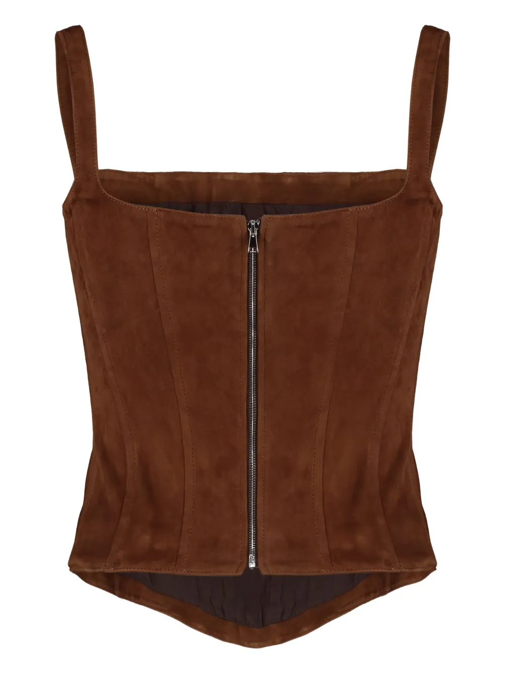 Giuseppe Di Morabito structured suede corset | Brown | Image 1