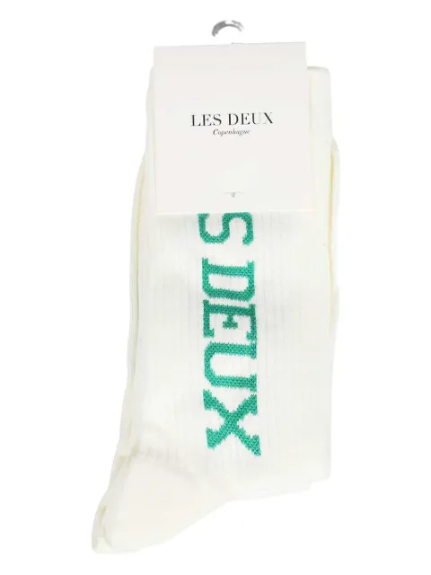 Les Deux Vertigo logo-intarsia socks