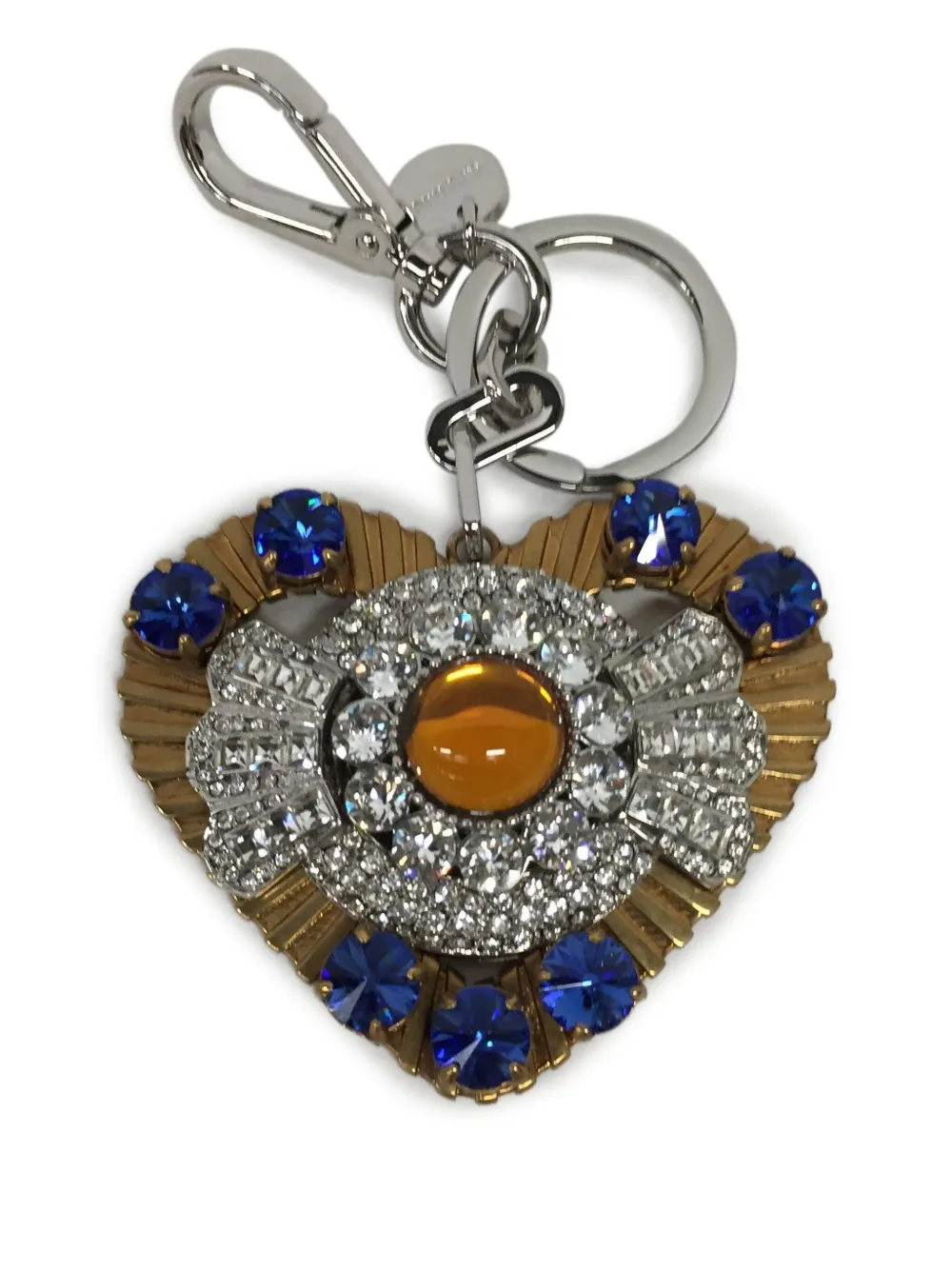 Miu Miu Heart Crystal-embellishment Keychain