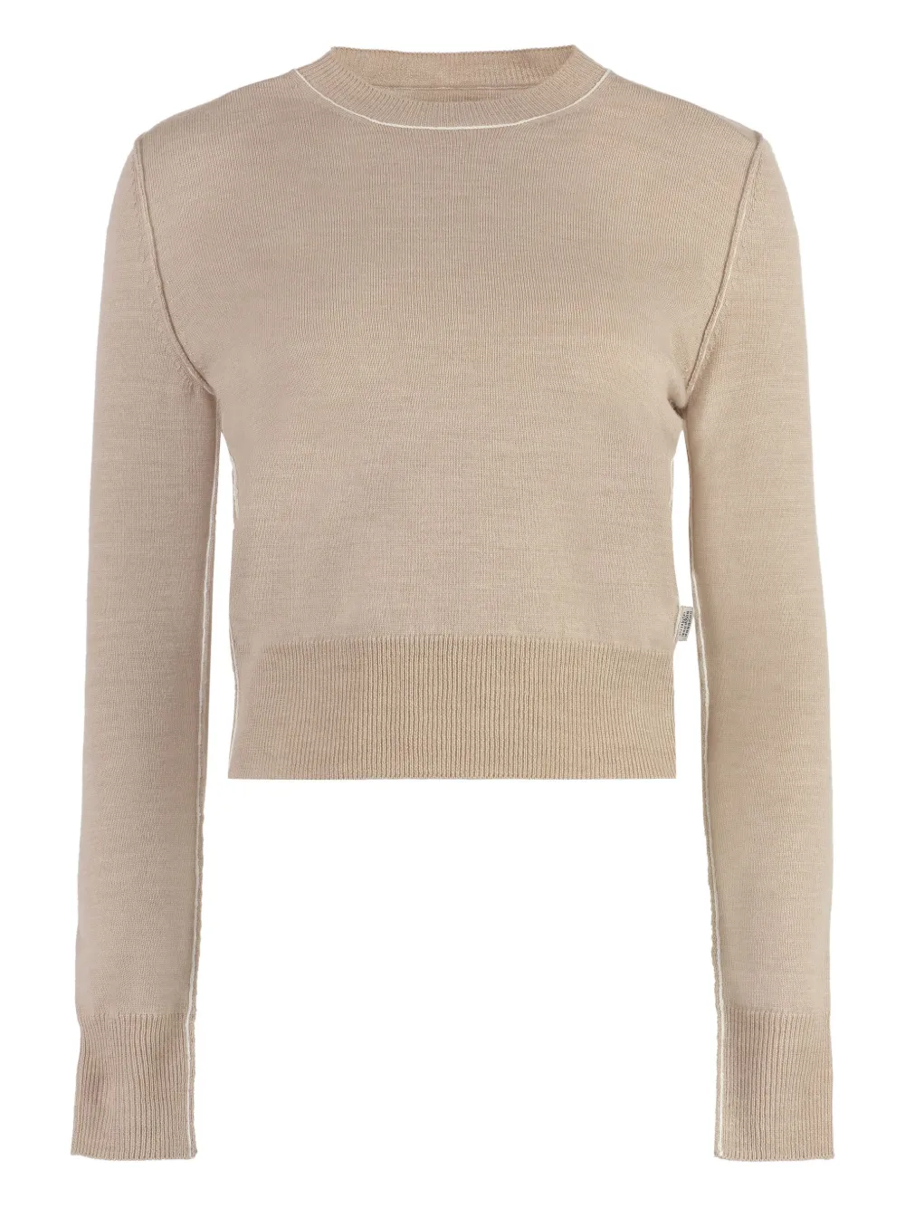 Shop Mm6 Maison Margiela Ribbed-edge T-shirt
