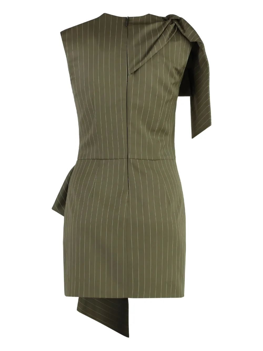 MSGM asymmetric wool-blend dress - Groen