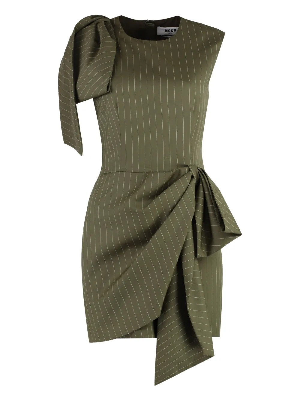 MSGM asymmetric wool-blend dress | Green | Image 1