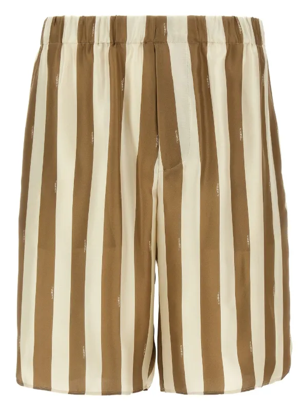 Fendi Pequin Shorts in Brown