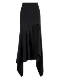 Mugler asymmetric-hem crepe skirt - Black