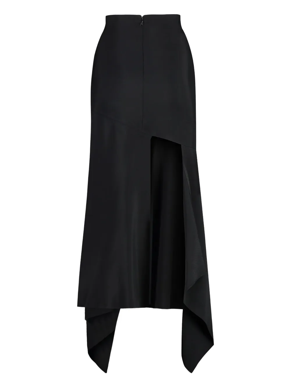 Mugler asymmetric-hem crepe skirt - Zwart