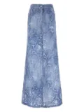 Ermanno Scervino devoré-effect maxi skirt - Blue