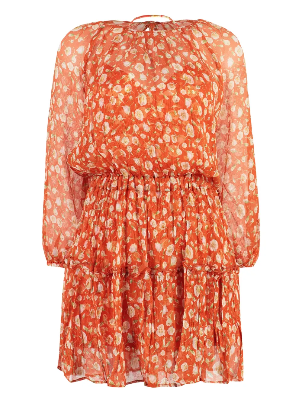 ZAMATTIO floral-print tiered dress - Oranje