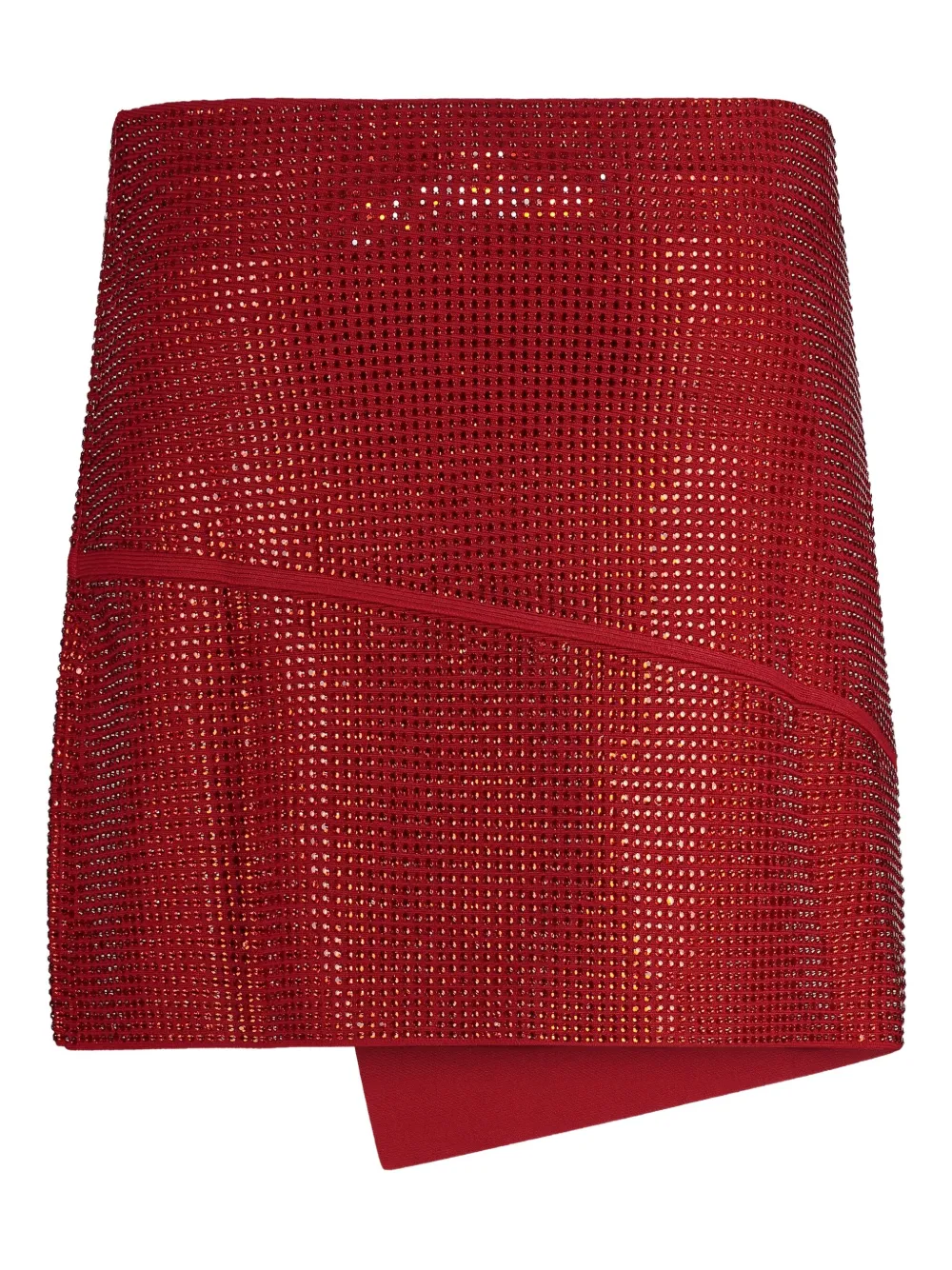 ANDREĀDAMO metallic wrap mini skirt - Rood