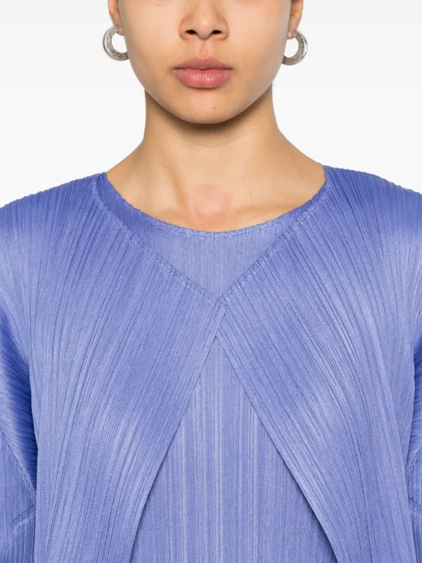 【未使用に近い】PLEATS PLEASE　ダークブルー ジャケット PLEATS PLEASE ISSEY MIYAKE（ジャケット/アウター）のフリマ