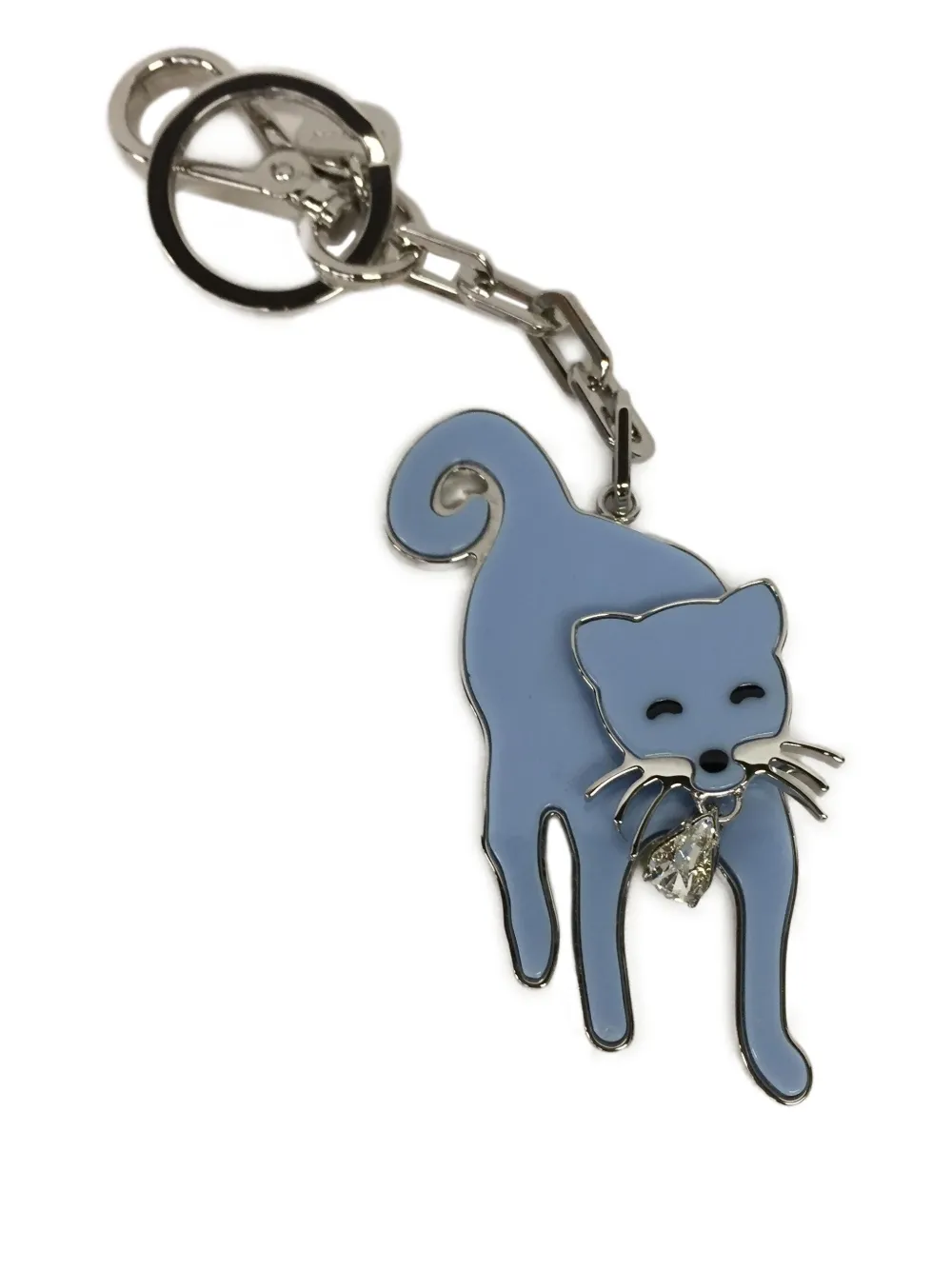 Miu Miu cat-shaped enamel keychain | Blue | Image 1