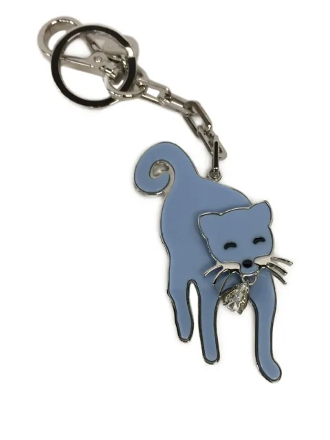 Miu Miu cat-shaped enamel keychain