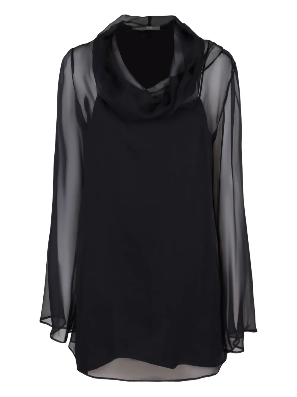 Alberta Ferretti cowl-neck sheer blouse | Black | Image 1