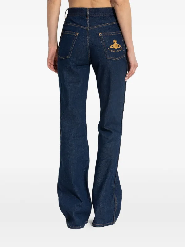 デニム・ジーパン VIVIENNE WESTWOOD JEANS BLUE Vivienne Westwood Embroidered Straight Jeans | Blue | FARFETCH