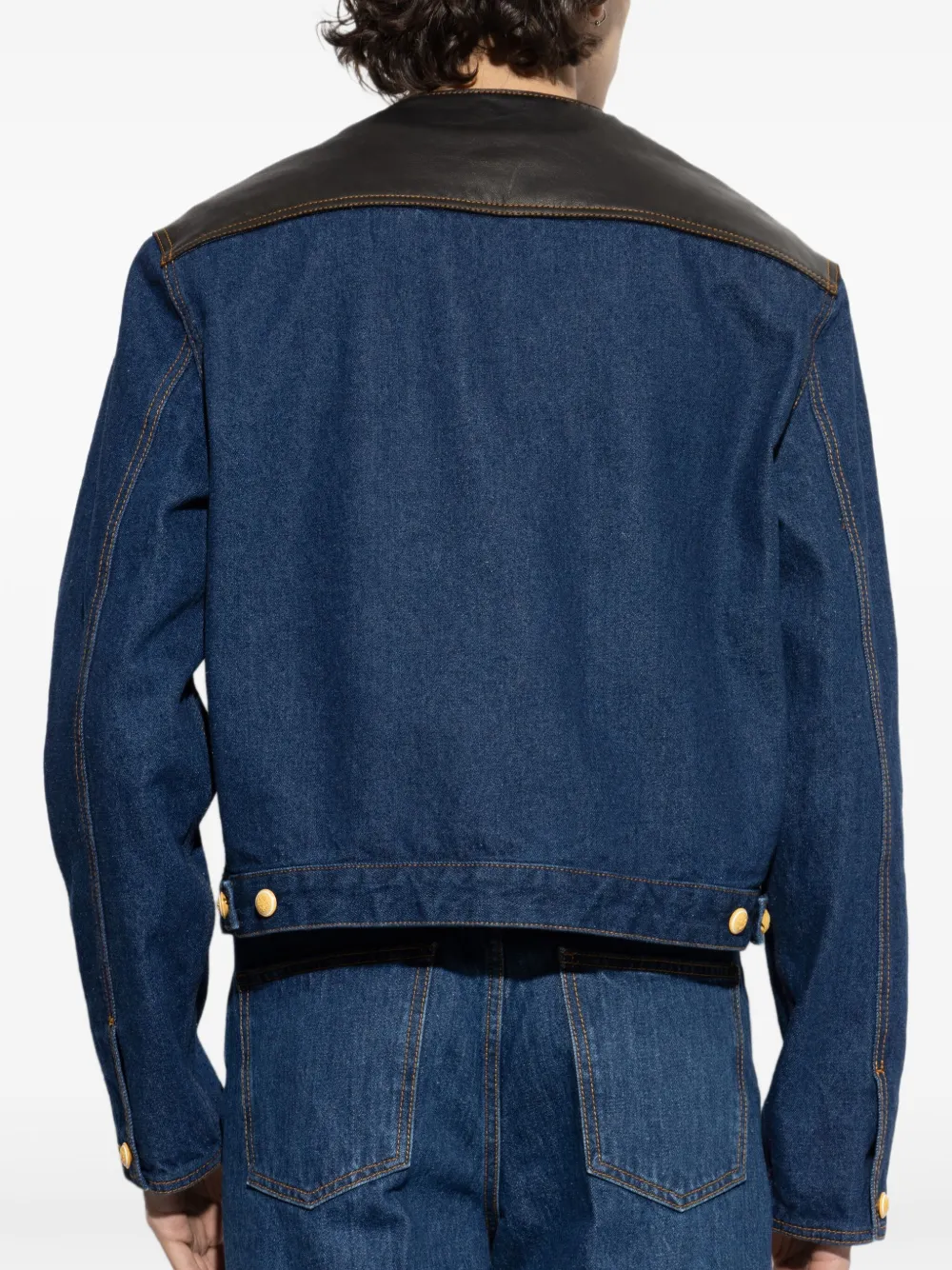 Bally Denim jack met logopatch Blauw