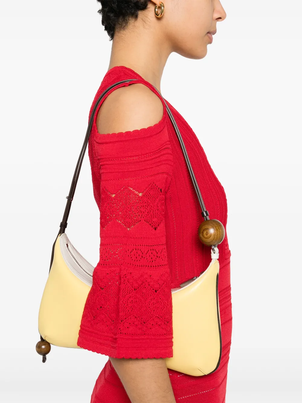 punched-knit midi dress
