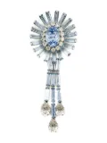 Jennifer Gibson Jewellery 1950s Schöffel crystal droplet brooch - Silver