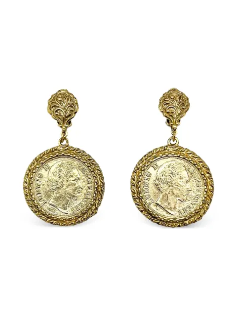 Jennifer Gibson Jewellery 1980s Statement Medallion coin earrings