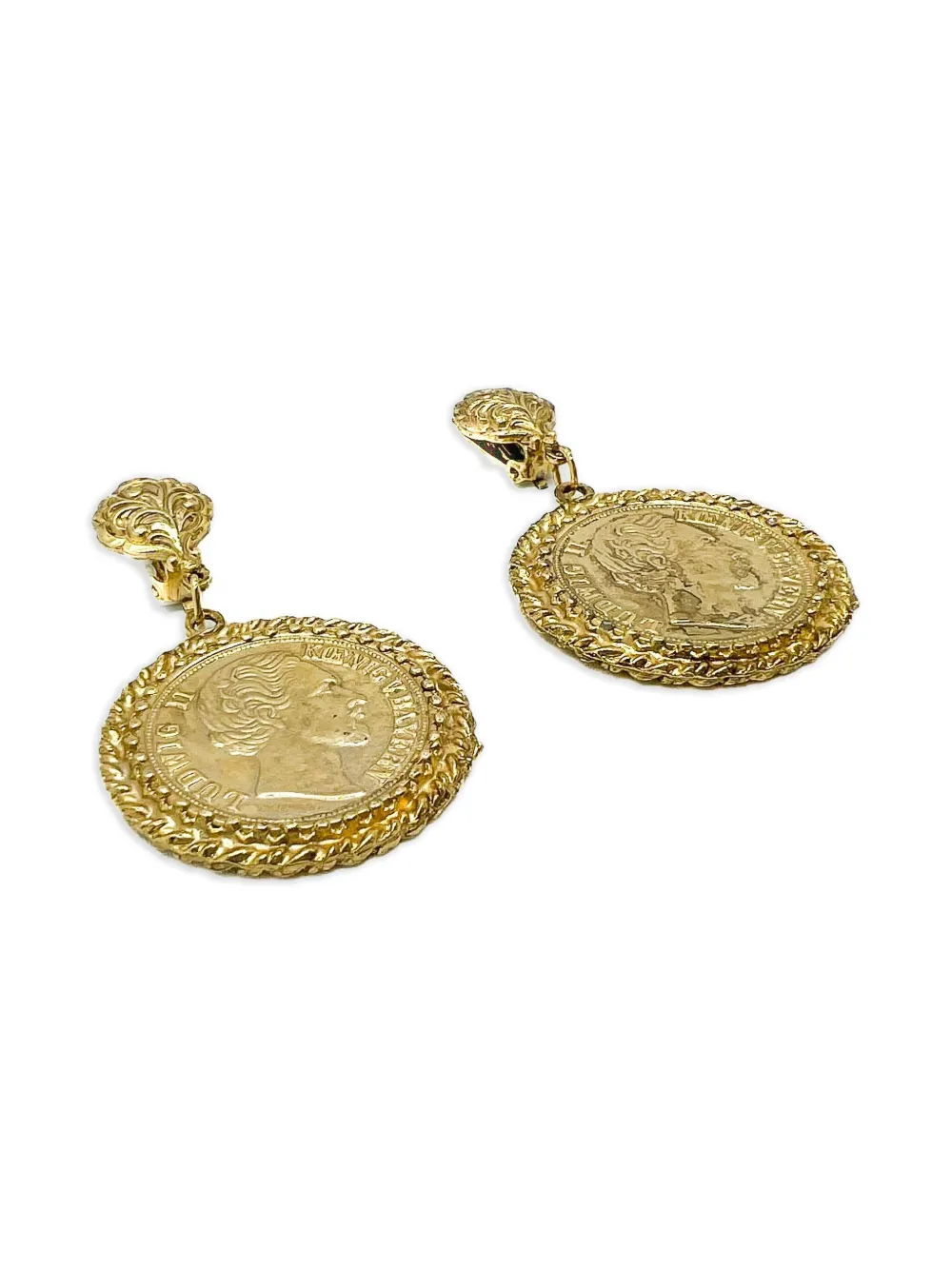 Jennifer Gibson Jewellery 1980s Statement Medallion coin earrings | Image 2
