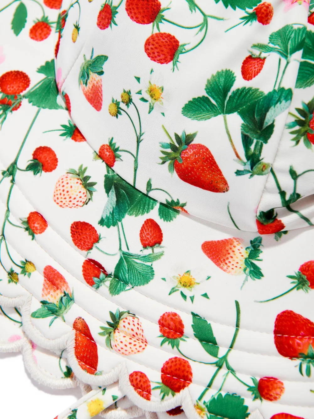 Molo Vissershoed met aardbeiprint Wit