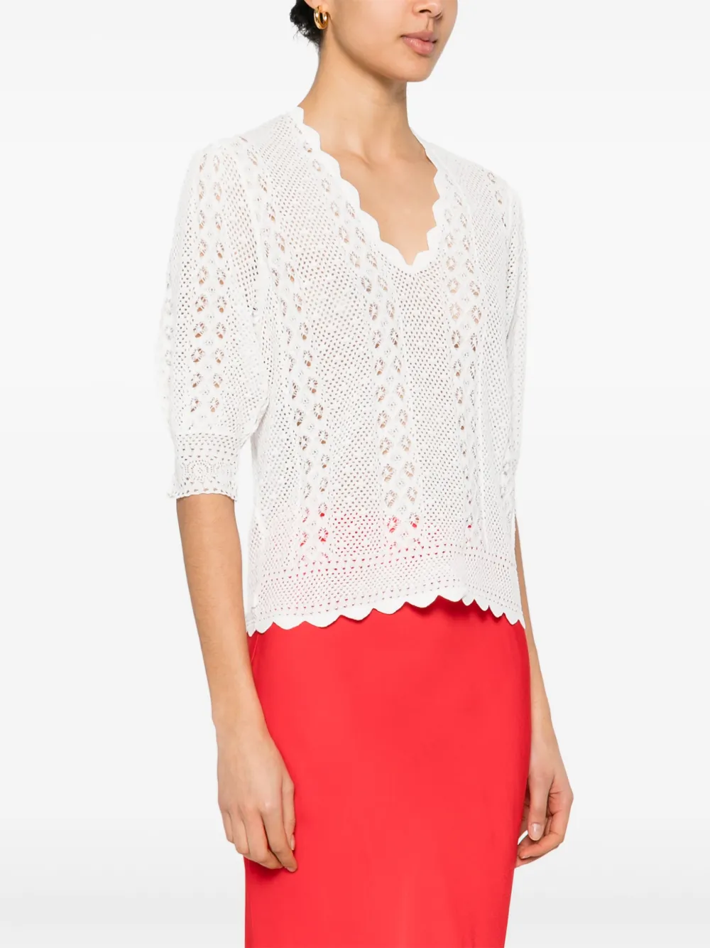 TWINSET Opengebreide blouse Wit