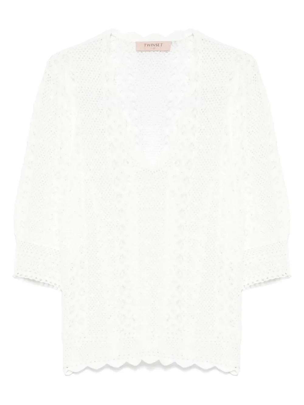 TWINSET Opengebreide blouse Wit