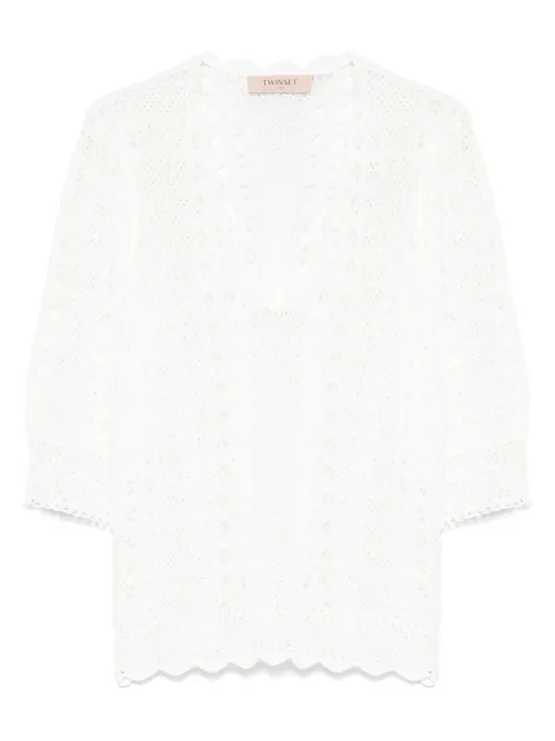 Blouse en maille ajourée - TWINSET - Modalova