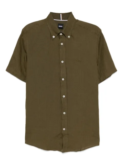 BOSS logo-embroidered shirt