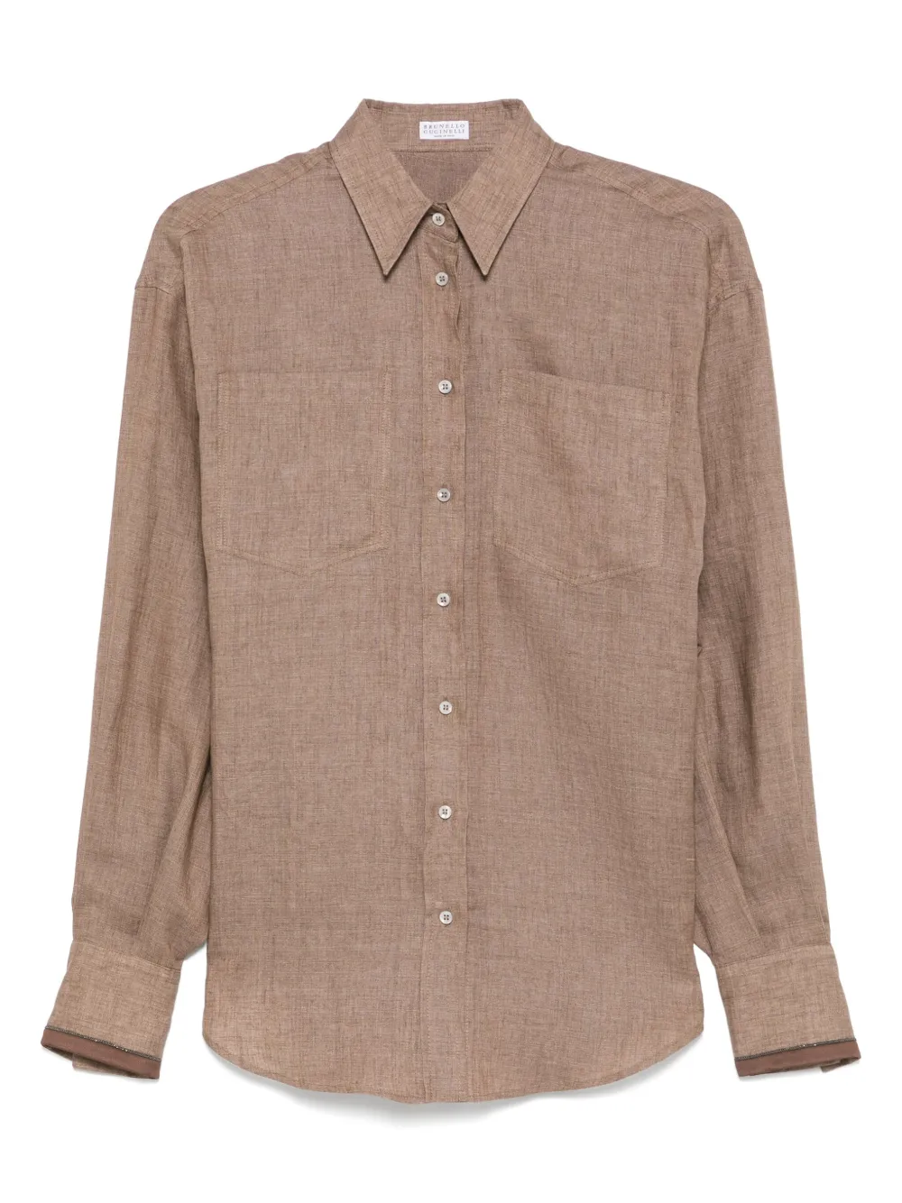 Brunello Cucinelli Blouse met kettingdetail Bruin