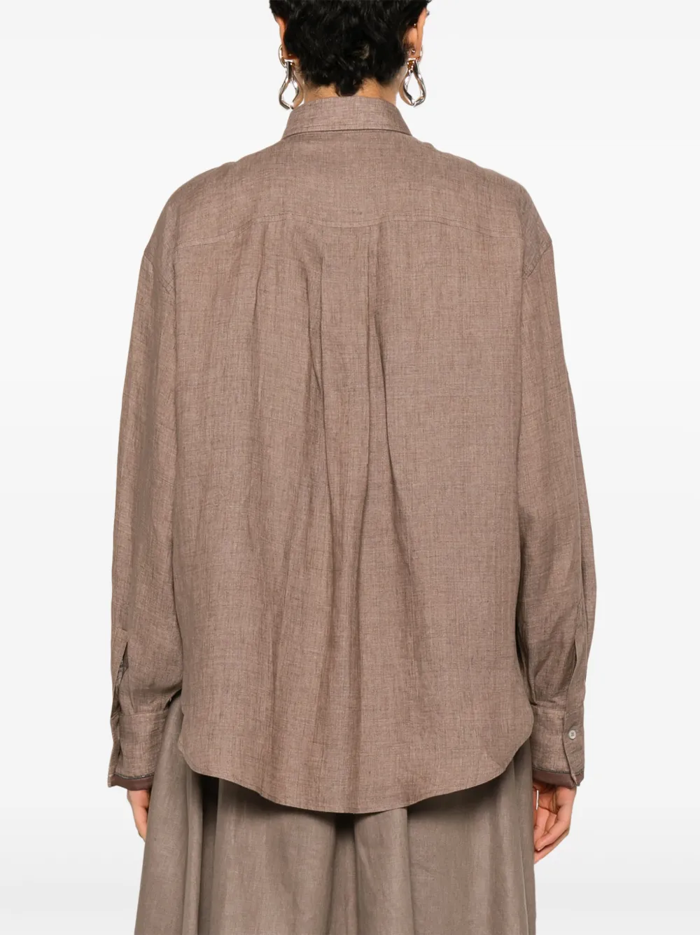 Brunello Cucinelli Blouse met kettingdetail Bruin