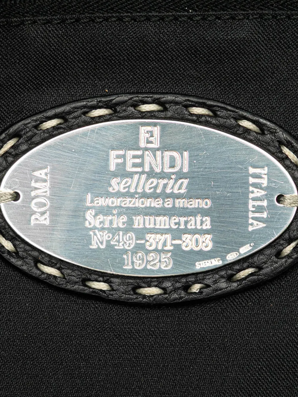 Pre-owned Fendi 2000-2010 Selleria Studded Canvas Shoulder Bag In 黑色