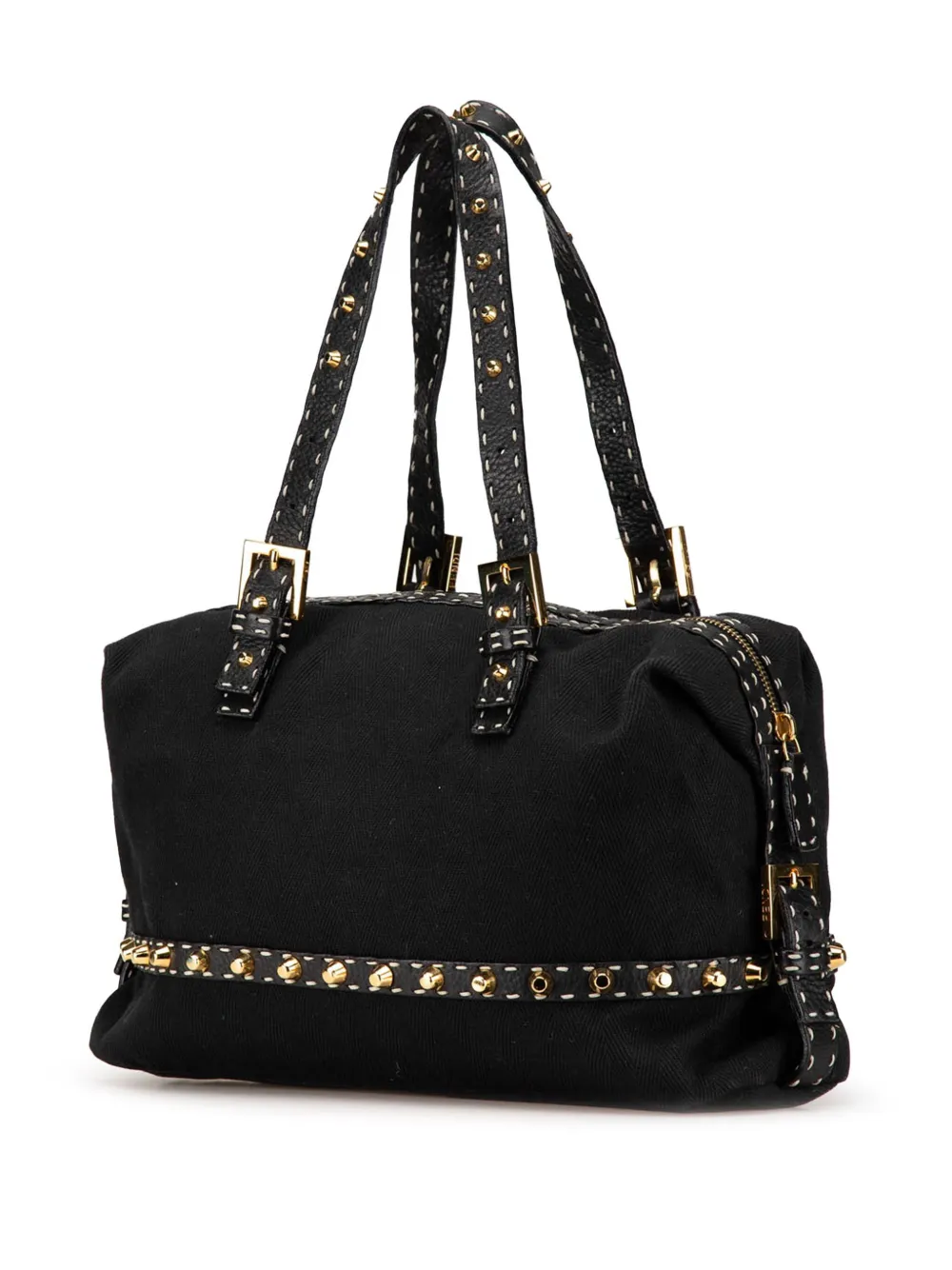 Fendi Pre-Owned 2000-2010 Selleria Studded Canvas shoulder bag | Pre-Owned | Image 2