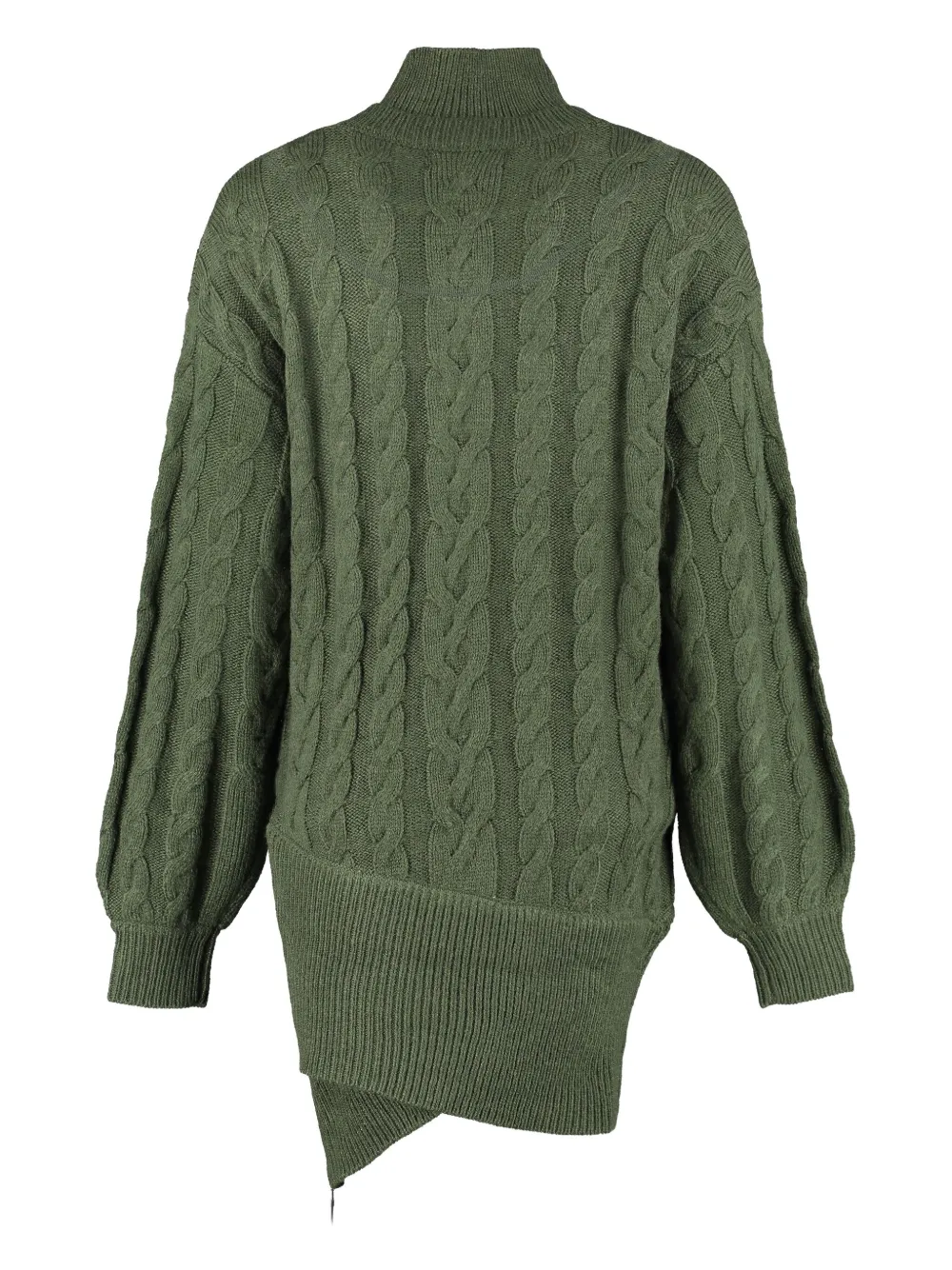 Retrofete asymmetric cable-knit mini dress - Groen